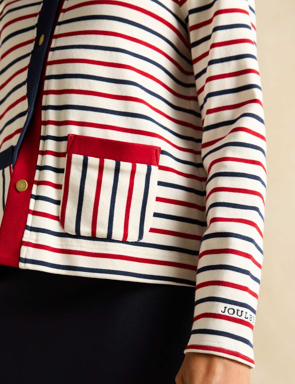 Pure Cotton Striped Collared Cardigan 6 of 7