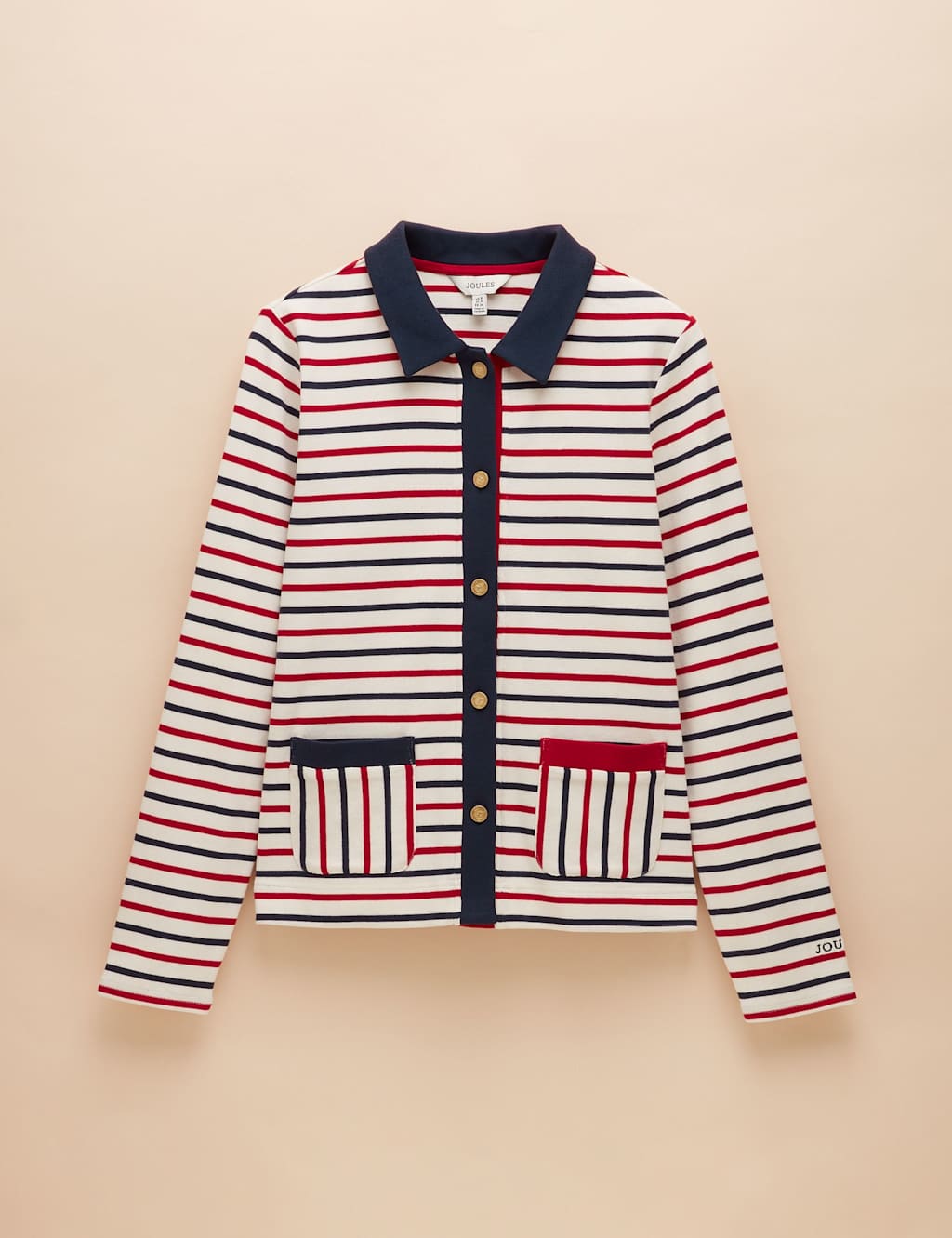 Pure Cotton Striped Collared Cardigan 2 of 7