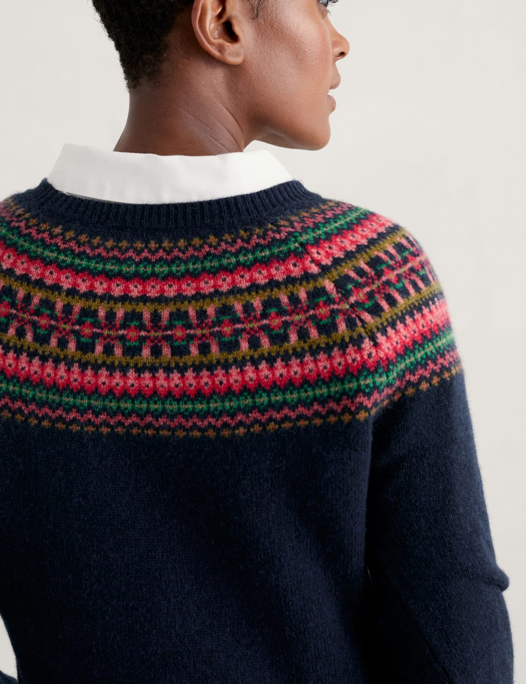Wool Rich Fair Isle Crew Neck Jumper