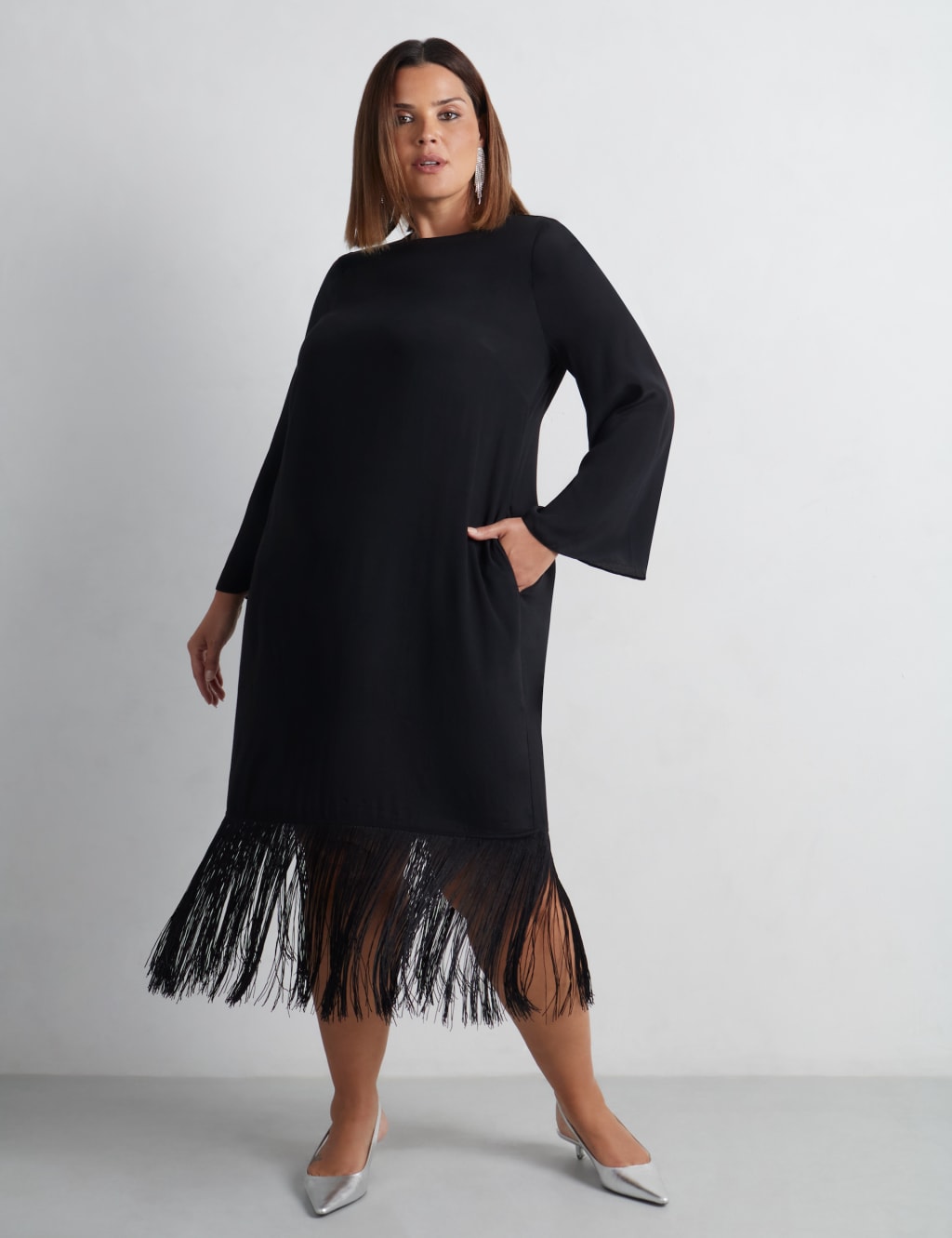 Fringed Midaxi Swing Dress