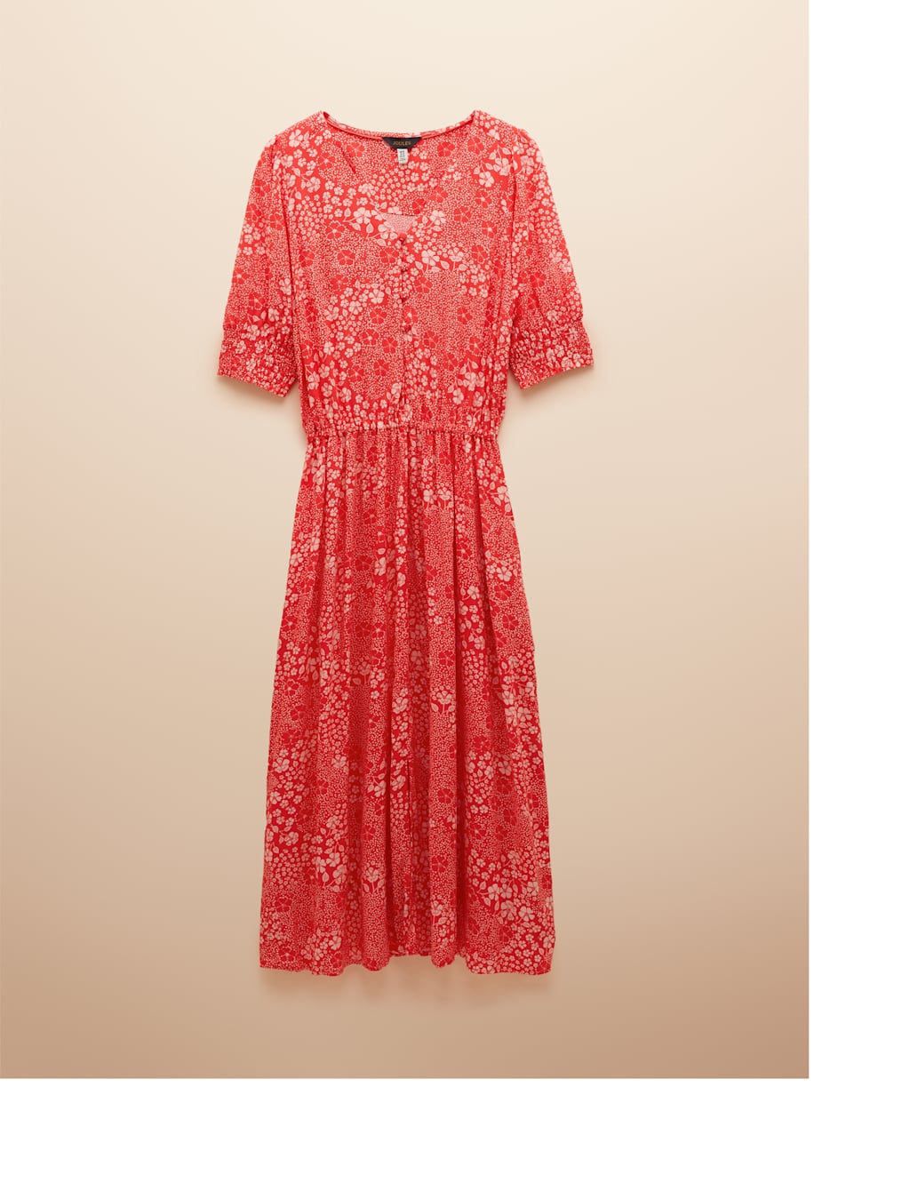 Floral V-Neck Midi Waisted Dress 2 of 6