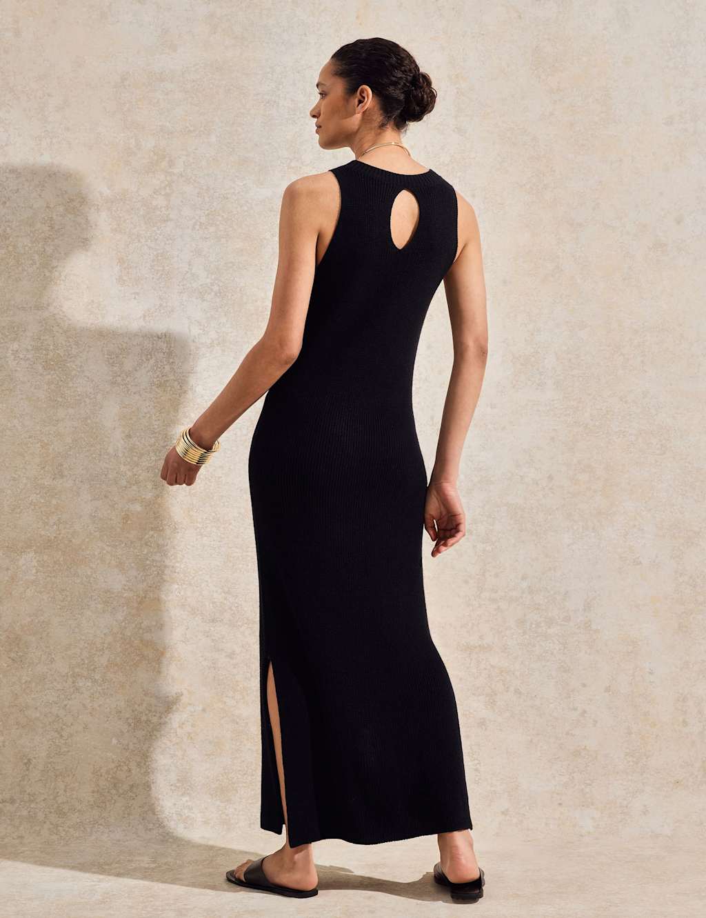Cotton Blend Textured Midaxi Column Dress 4 of 7