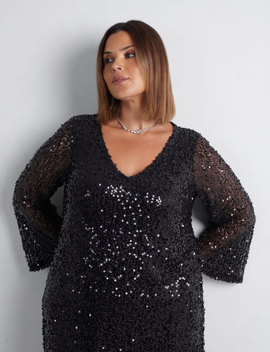 Plus sequin shift dress cheap