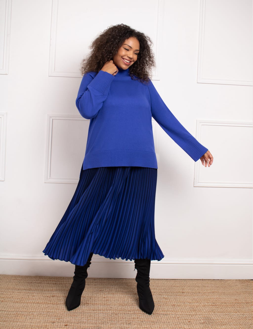 Ombre Pleated Midaxi Skirt