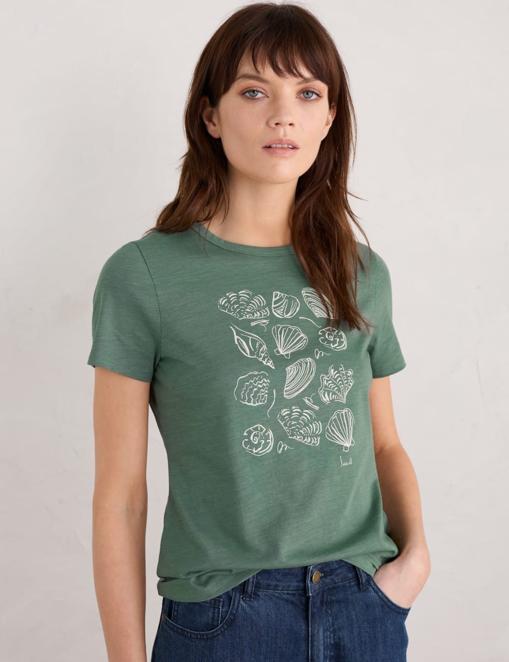 Pure Cotton Shell Print T-Shirt 3 of 5