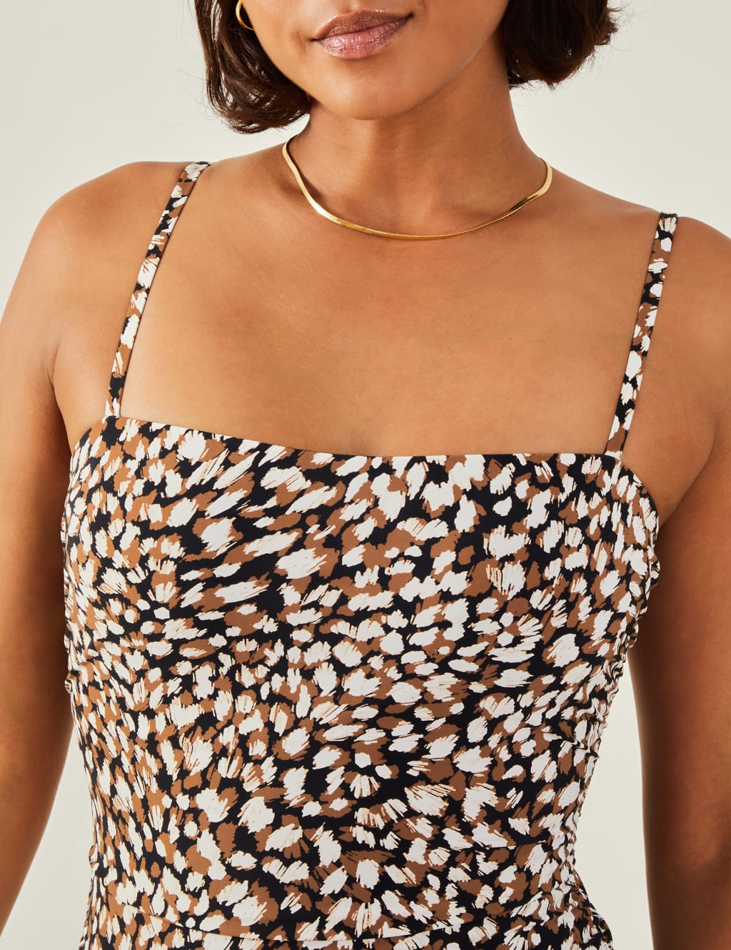 Animal Print Square Neck Ruched Swimsuit 4 of 4