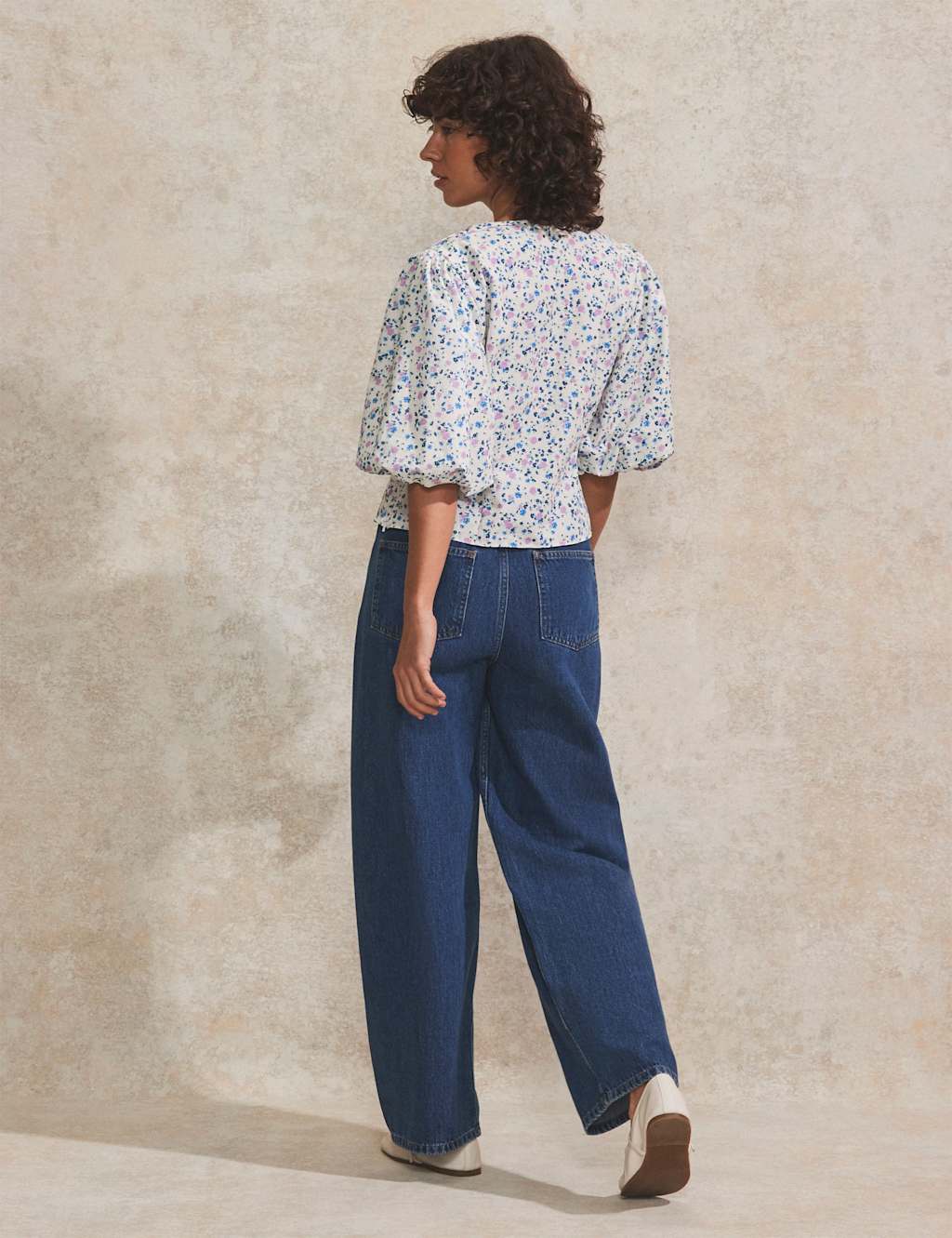 Pure Cotton Ditsy Floral Twist Front Blouse 2 of 3