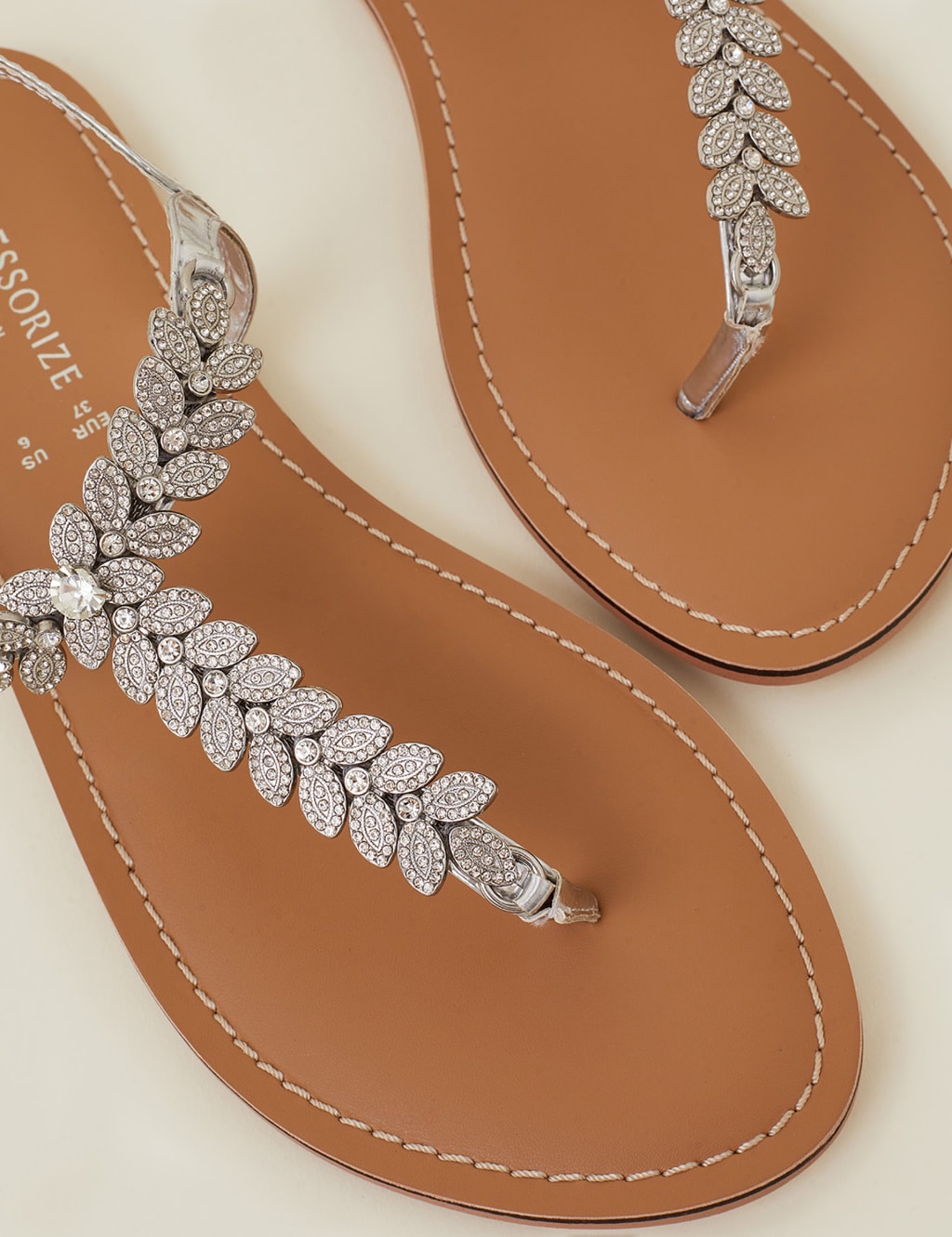 Sparkle Ankle Strap Flat Toe Thong Sandals