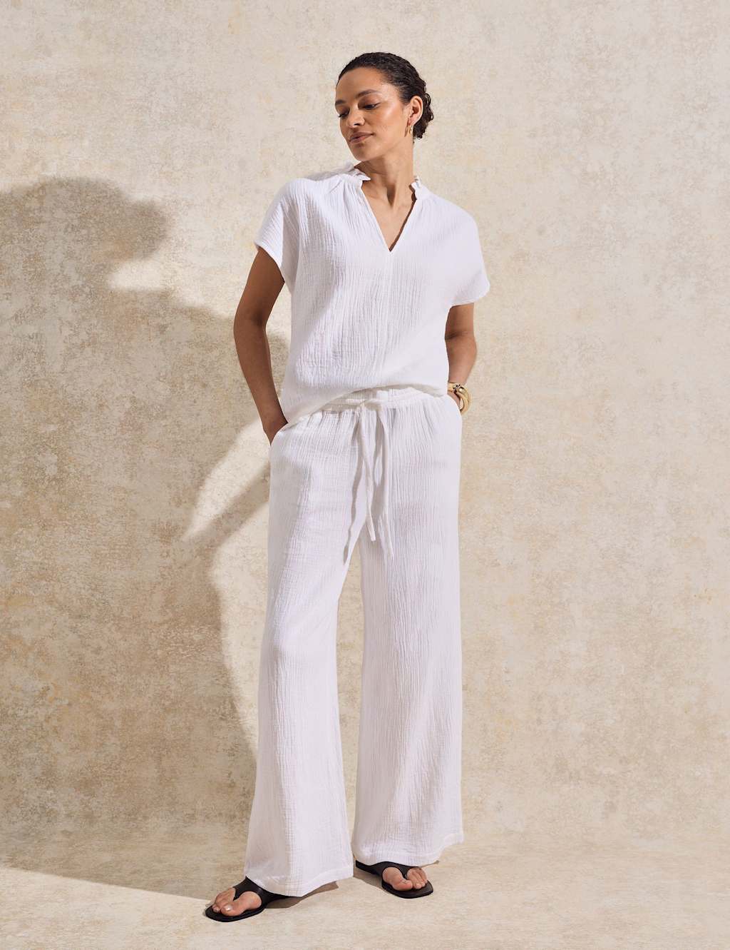 Pure Cotton Frill Neck Top 3 of 5