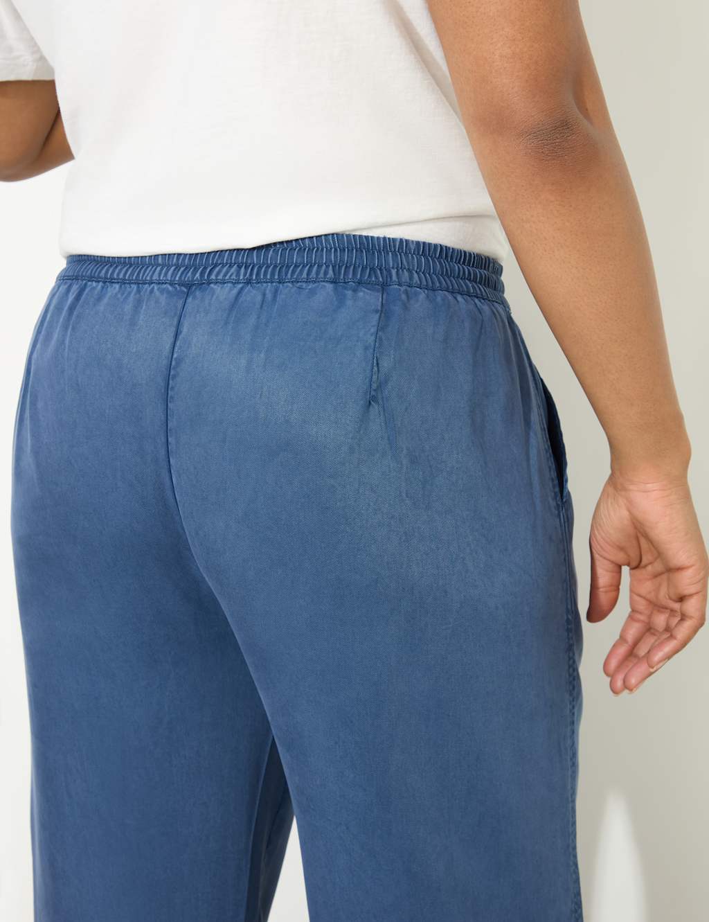 Pure Lyocell Drawstring Wide Leg Trousers 6 of 8