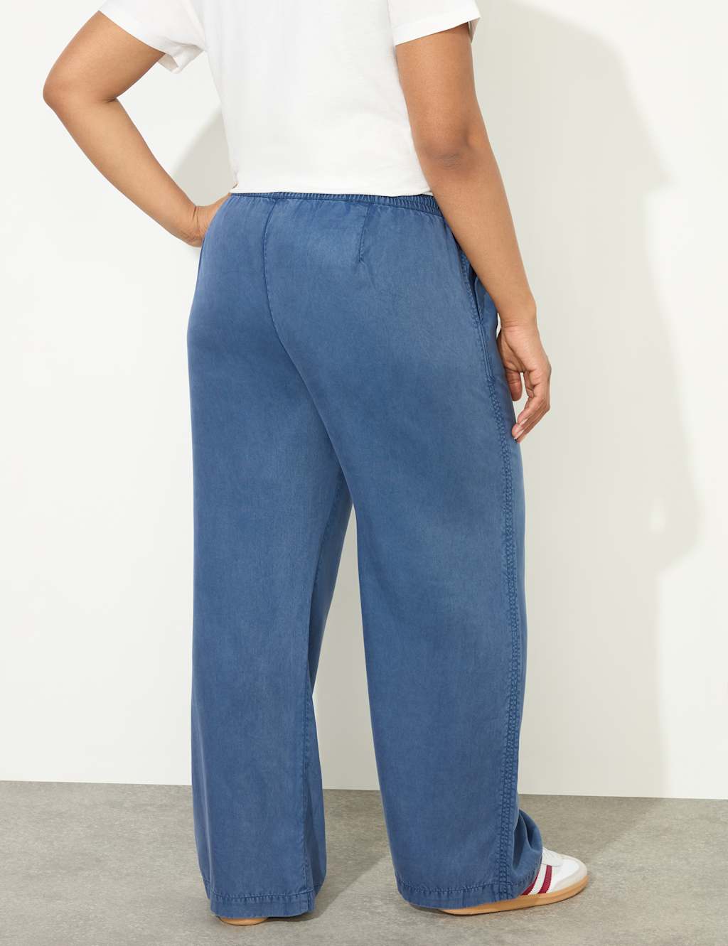 Pure Lyocell Drawstring Wide Leg Trousers 7 of 8