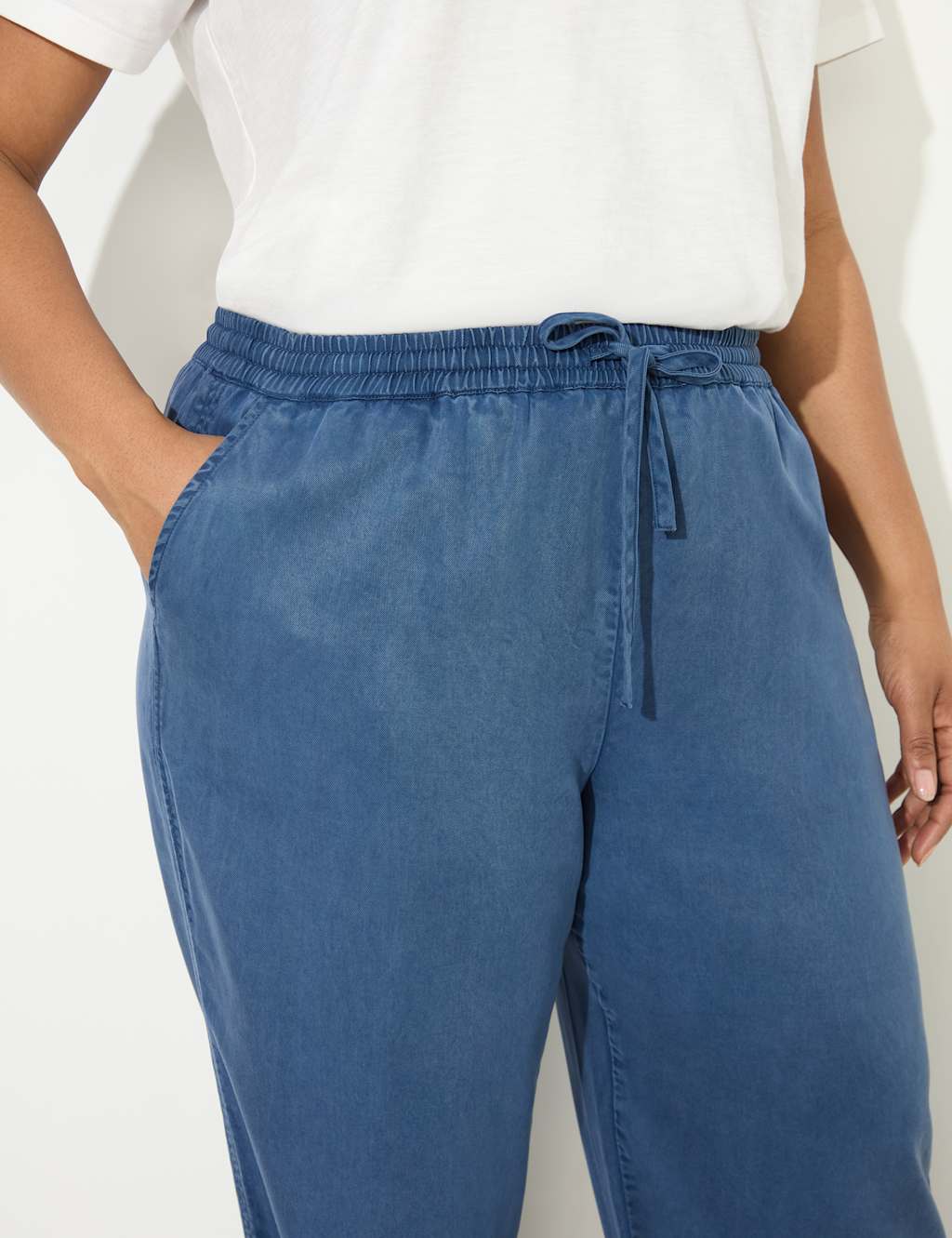 Pure Lyocell Drawstring Wide Leg Trousers 8 of 8
