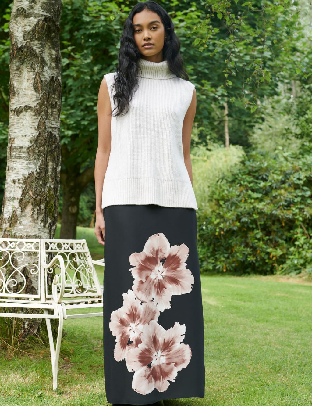 Floral Maxi A Line Skirt