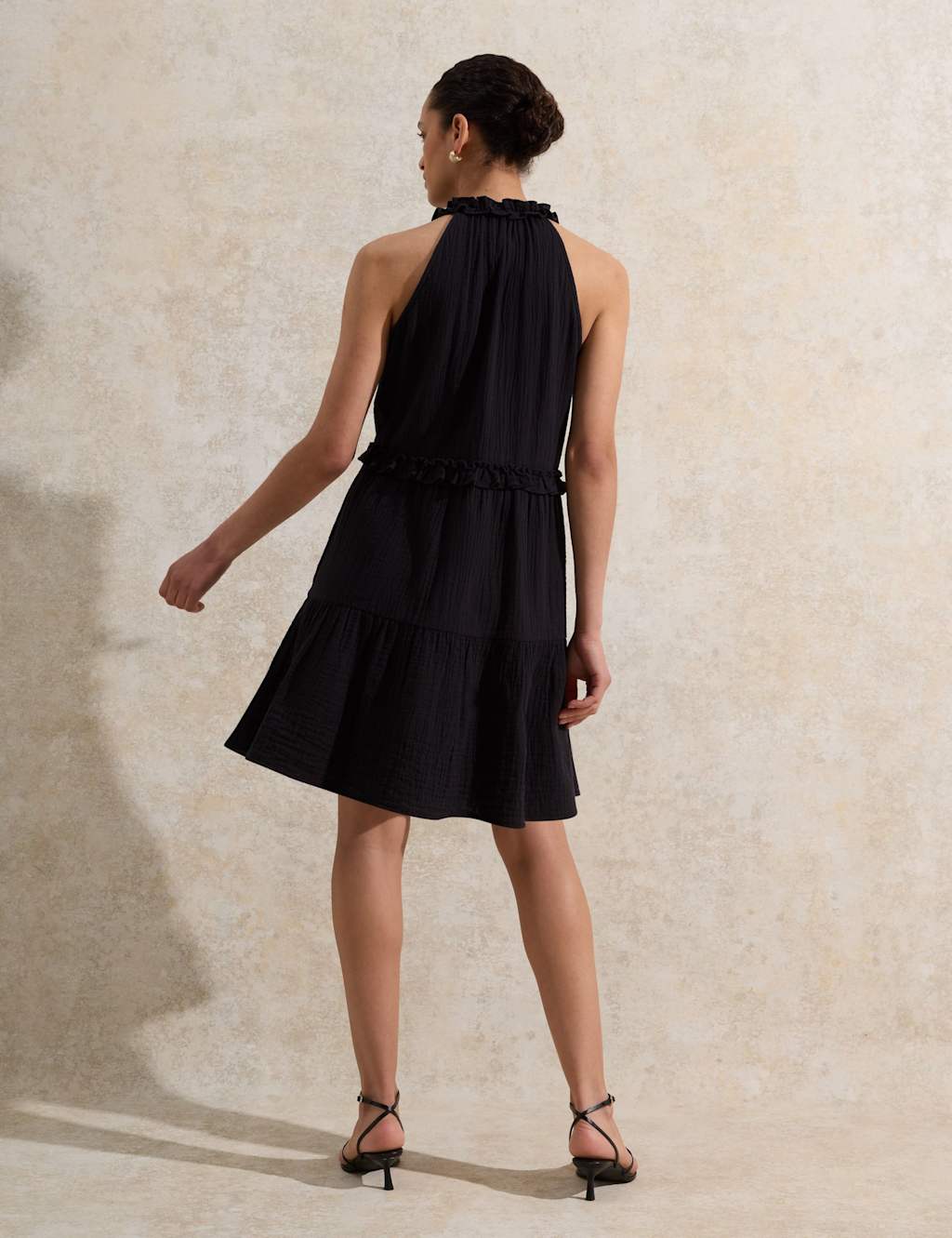 Pure Cotton Frill Detail Mini Swing Dress 3 of 4
