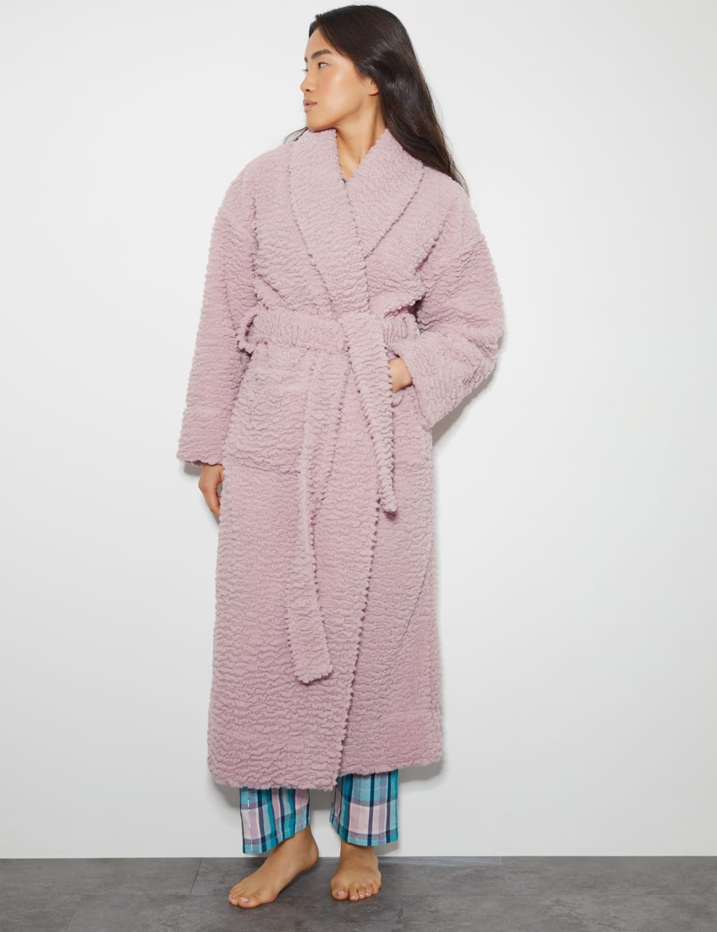 Borg Textured Dressing Gown 1 of 4