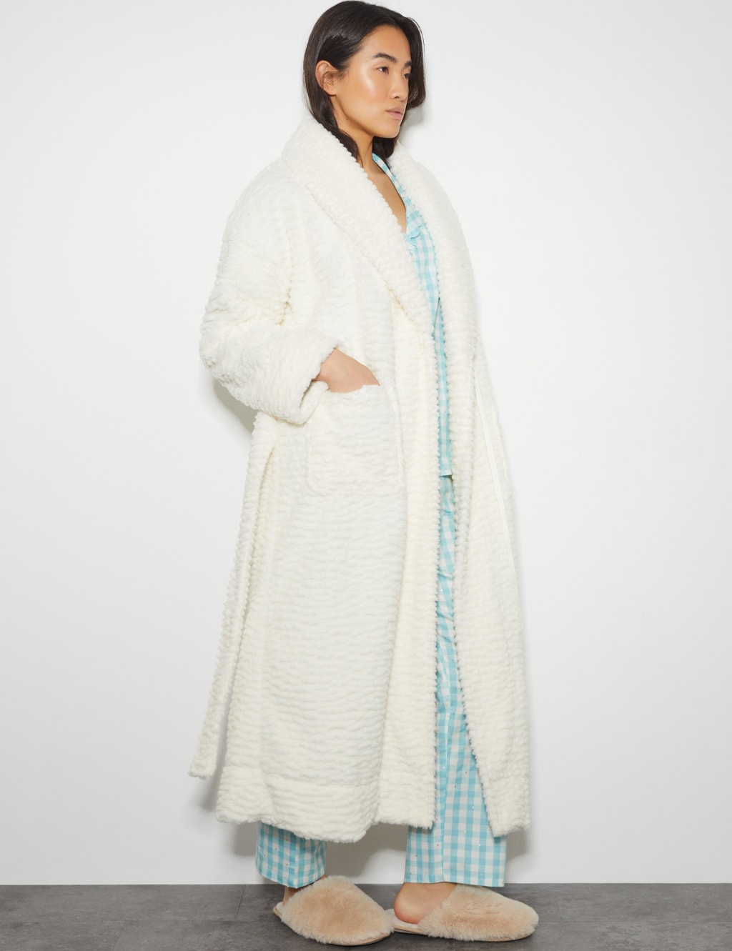 Borg Textured Dressing Gown 1 of 3