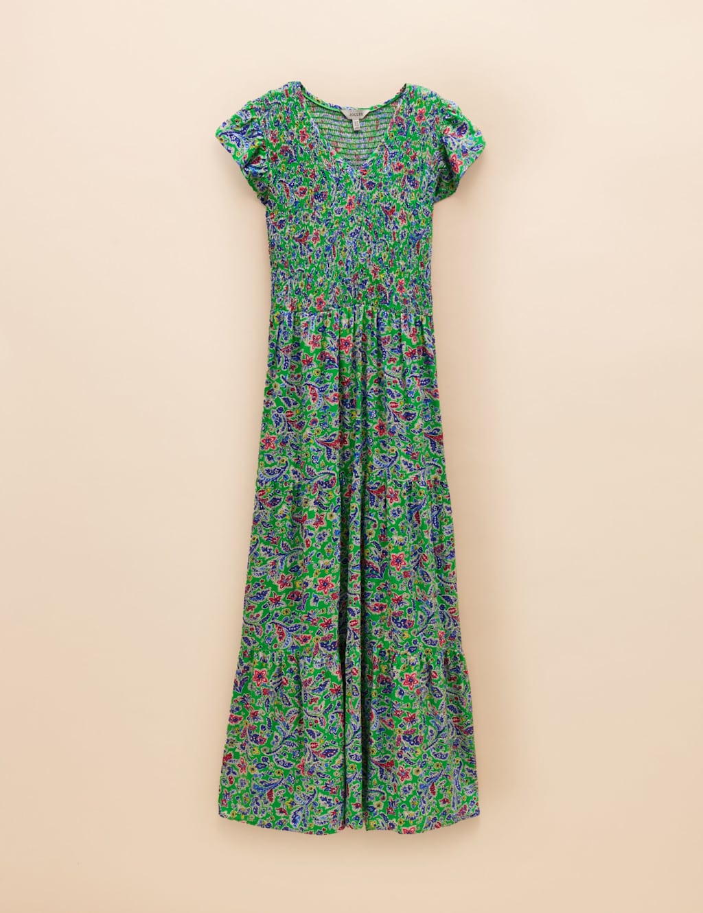 Floral Shirred V-Neck Maxi Tiered Dress 2 of 6