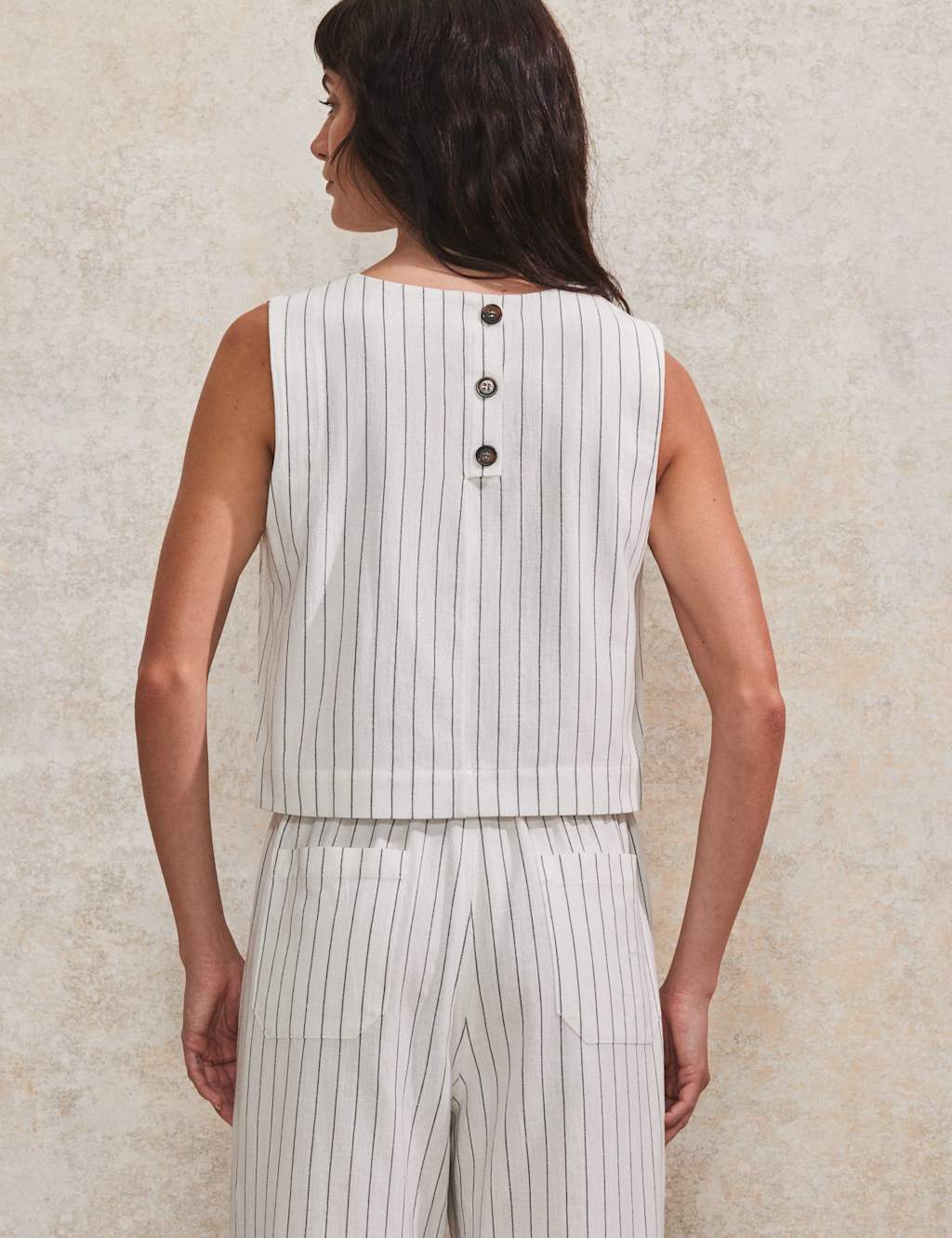 Linen Blend Striped Top 3 of 4