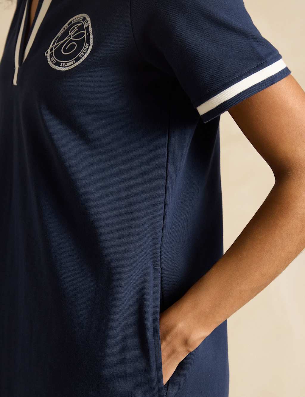 Jersey Embroidered Knee Length Polo Dress 4 of 4