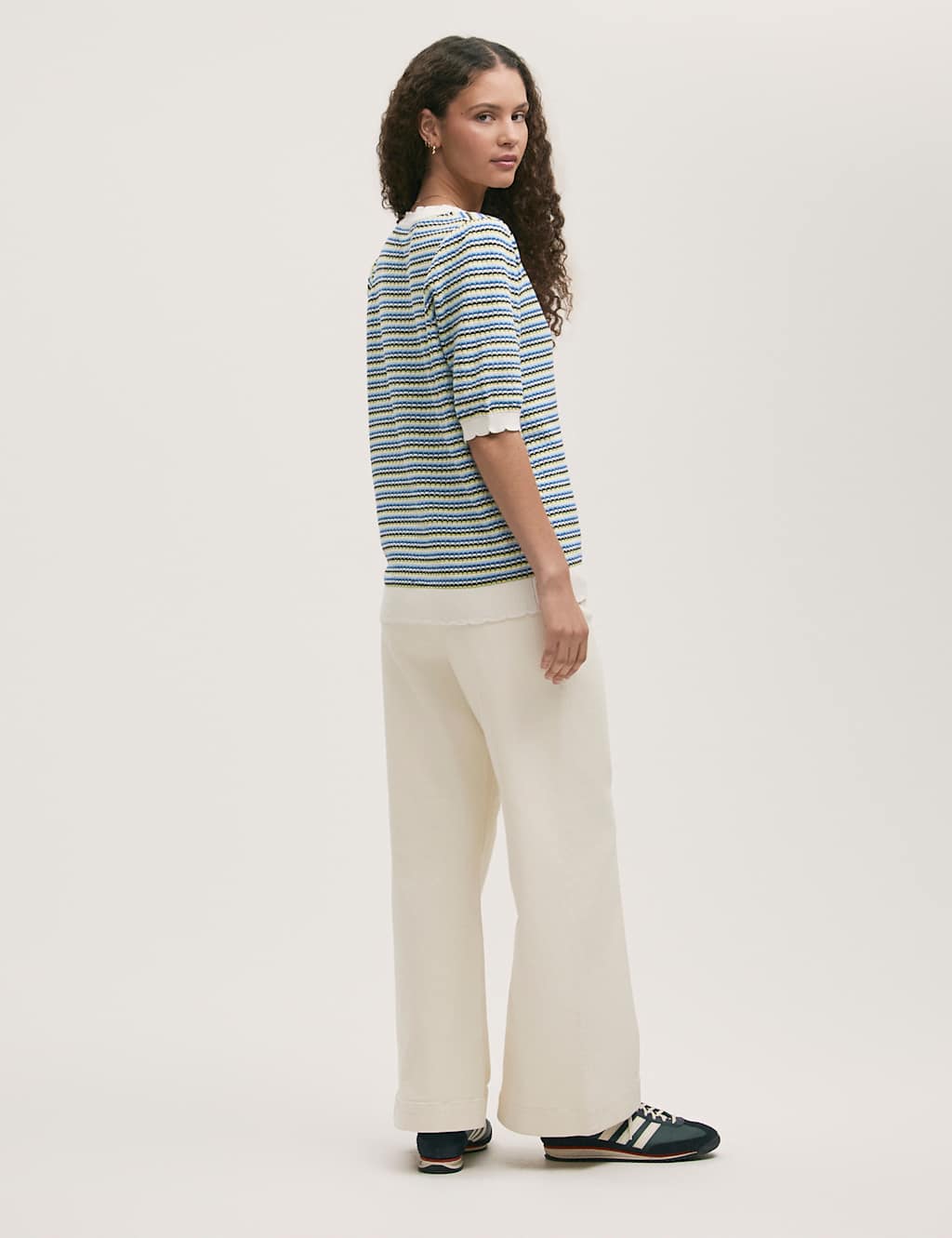 Pure Cotton Striped Short Sleeve Cardigan 3 of 4