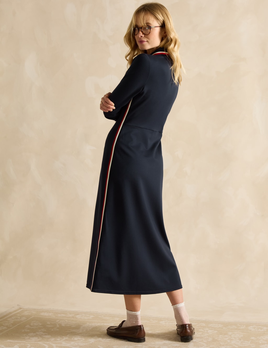 Jersey Patterned Collared Midaxi Shirt Dress 4 of 6