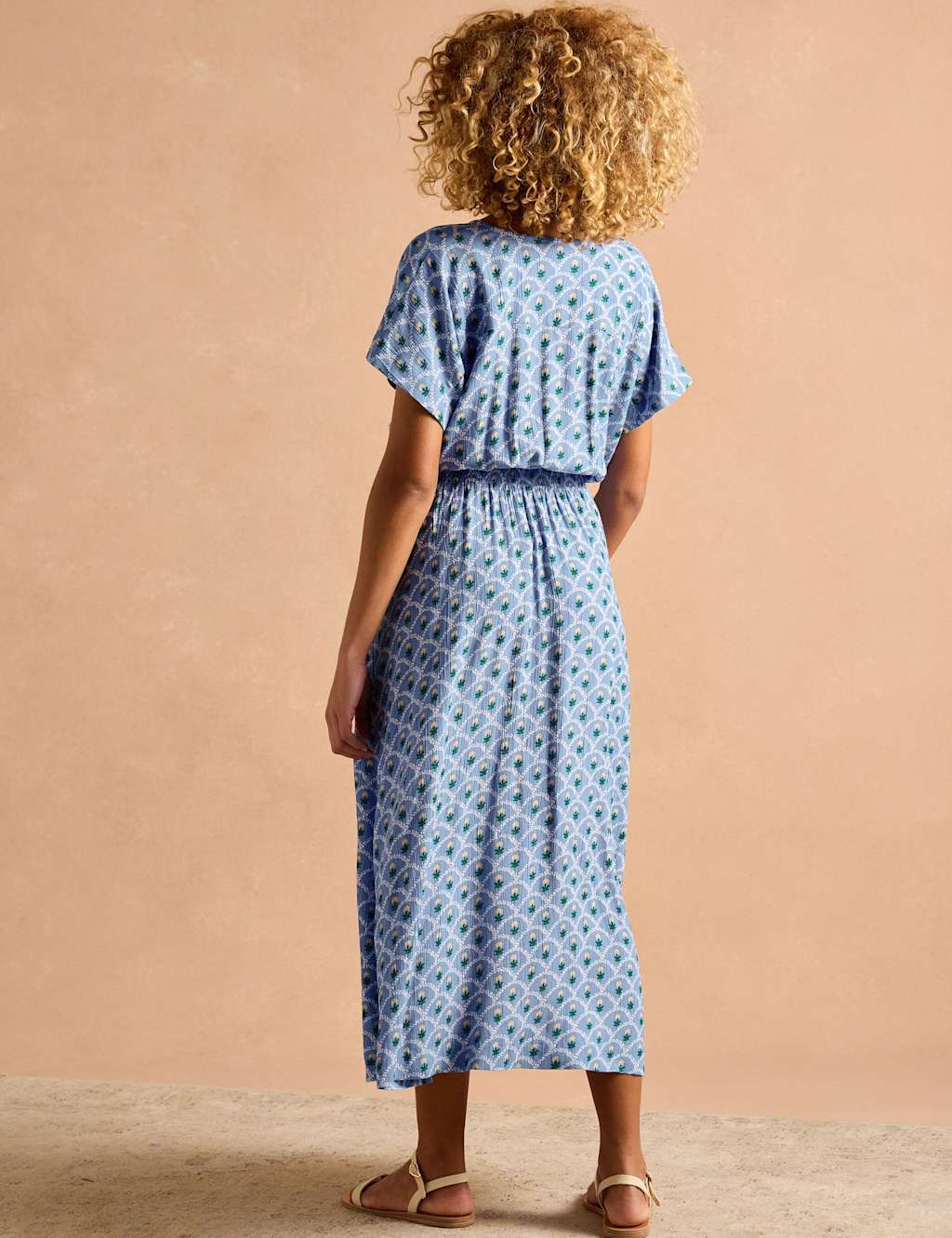 Floral Notch Neck Midaxi Waisted Dress 4 of 7