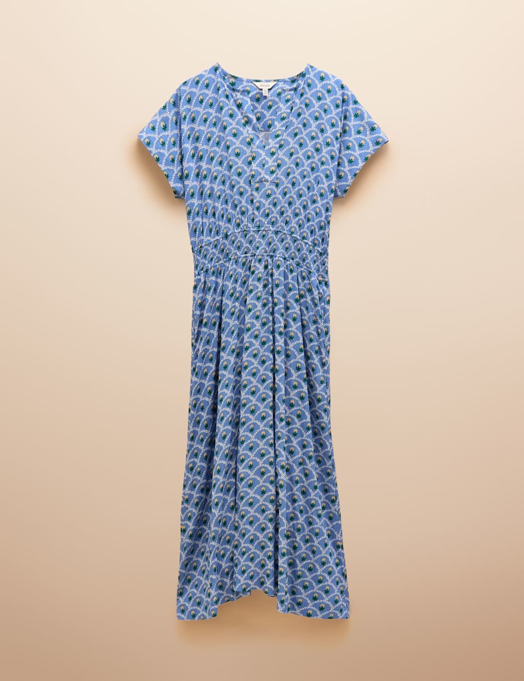 Floral Notch Neck Midaxi Waisted Dress 2 of 7