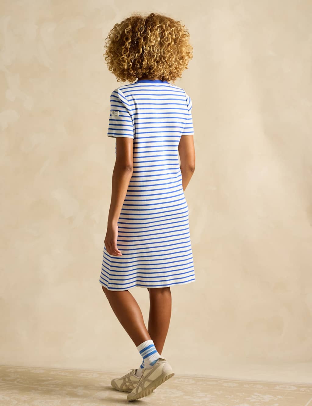Jersey Striped Knee Length T-Shirt Dress 3 of 3