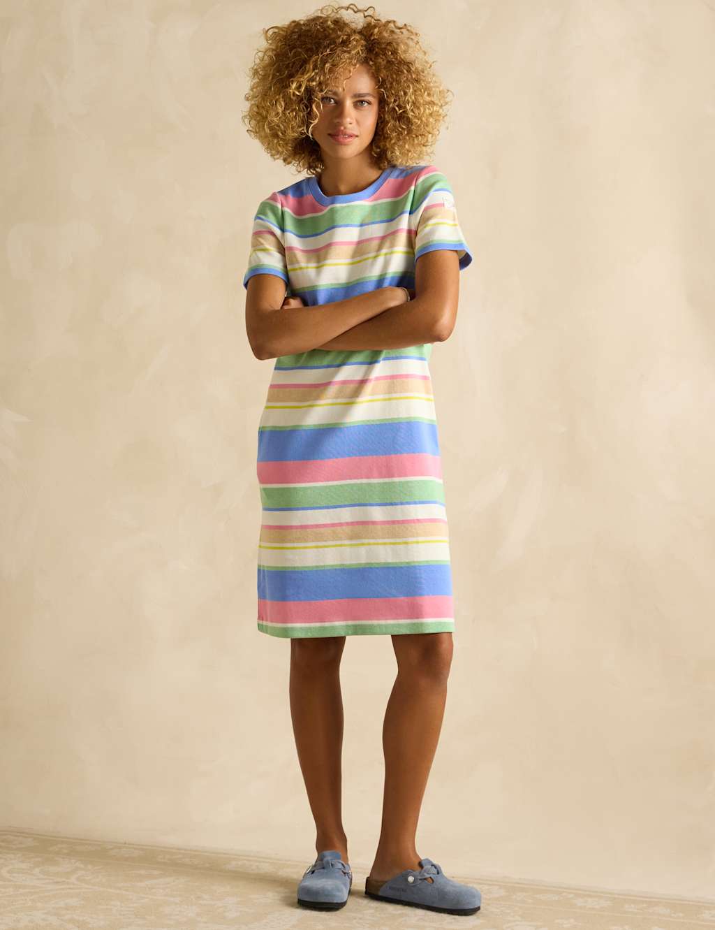 Pure Cotton Striped A-Line T-Shirt Dress 3 of 6