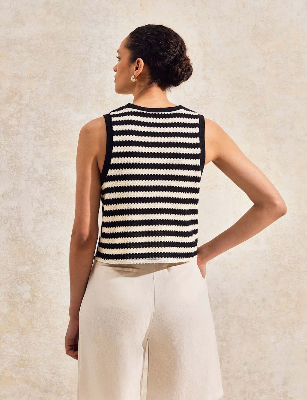 Cotton Blend Striped Vest 3 of 6