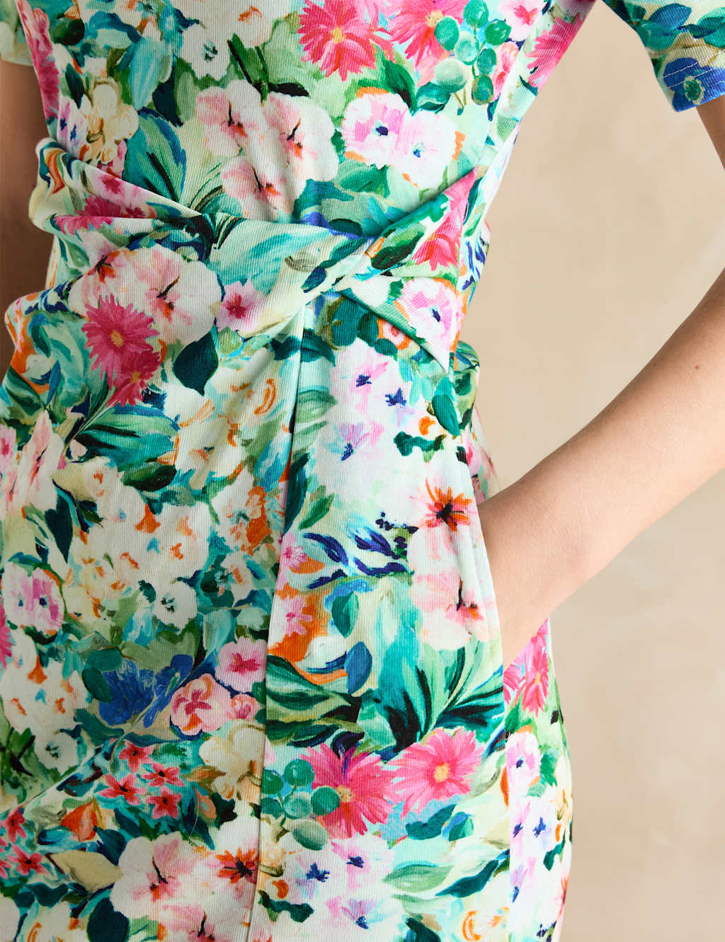 Jersey Floral Twist Front Midaxi T-Shirt Dress 5 of 6