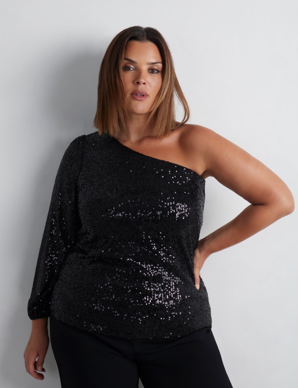 One shoulder plus size top outlet