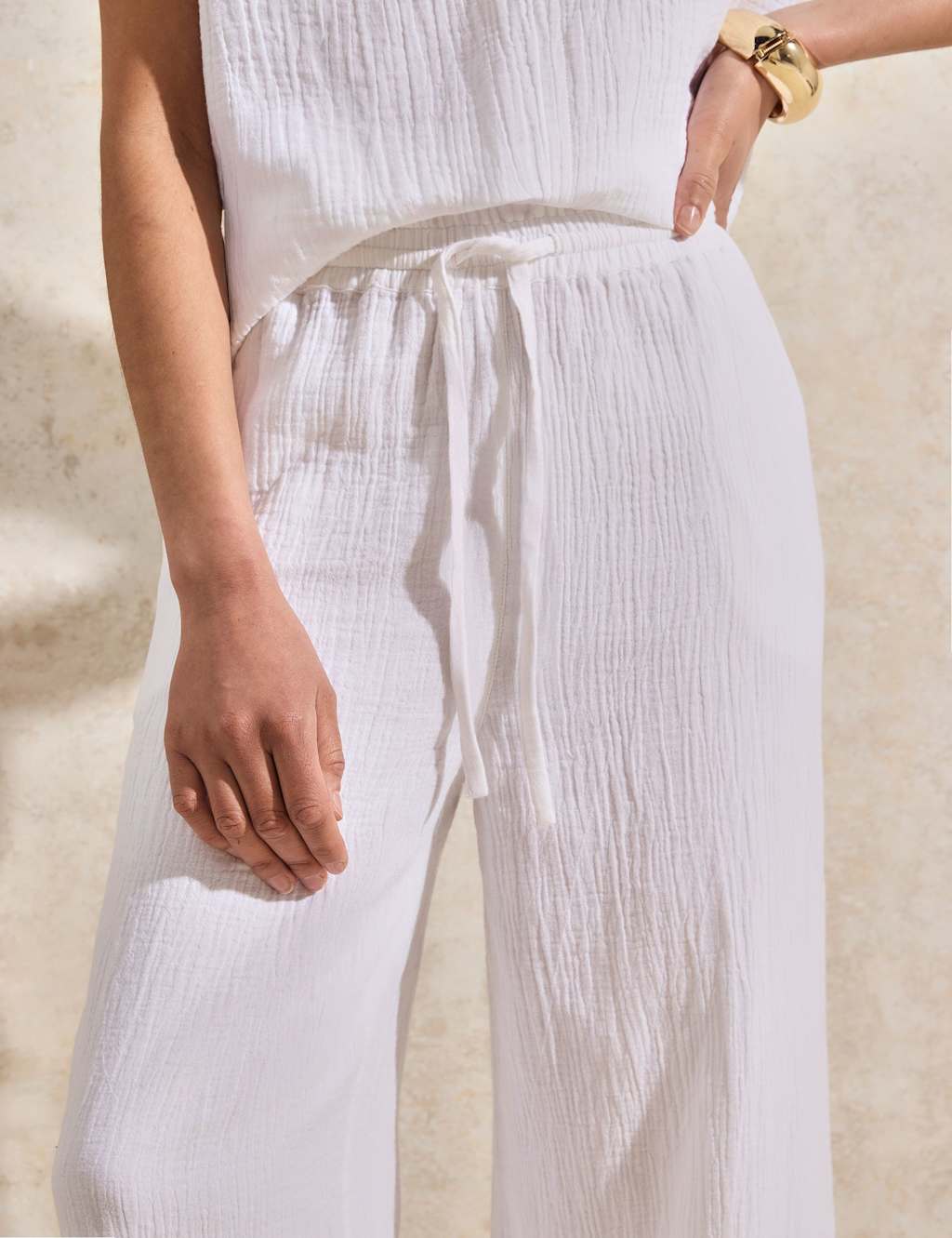 Pure Cotton Wide Leg Trousers 5 of 5