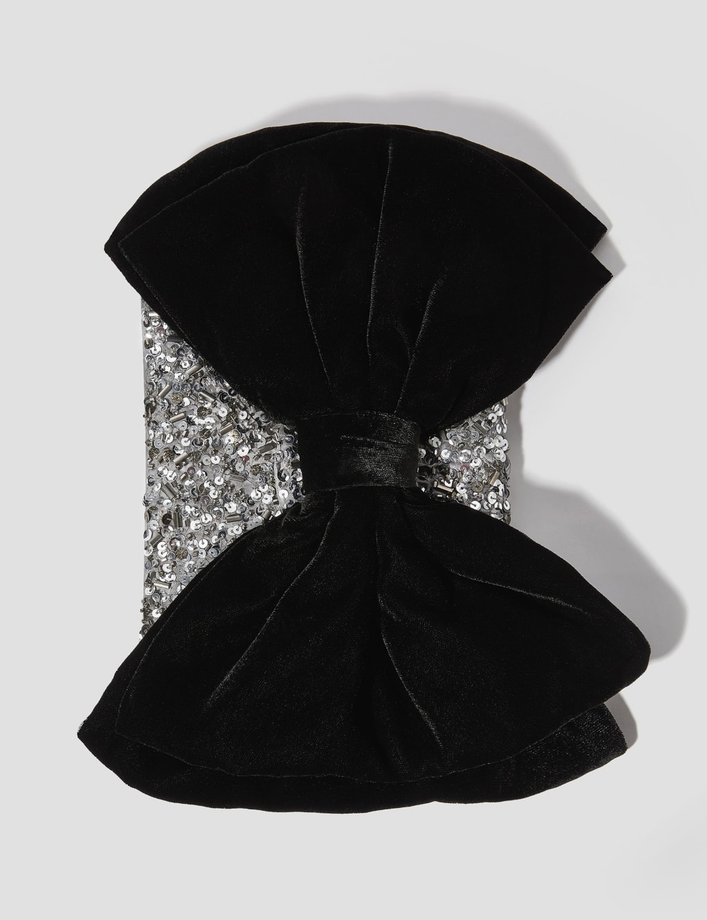 Sequin Bow Chain Strap Clutch Bag 1 of 4