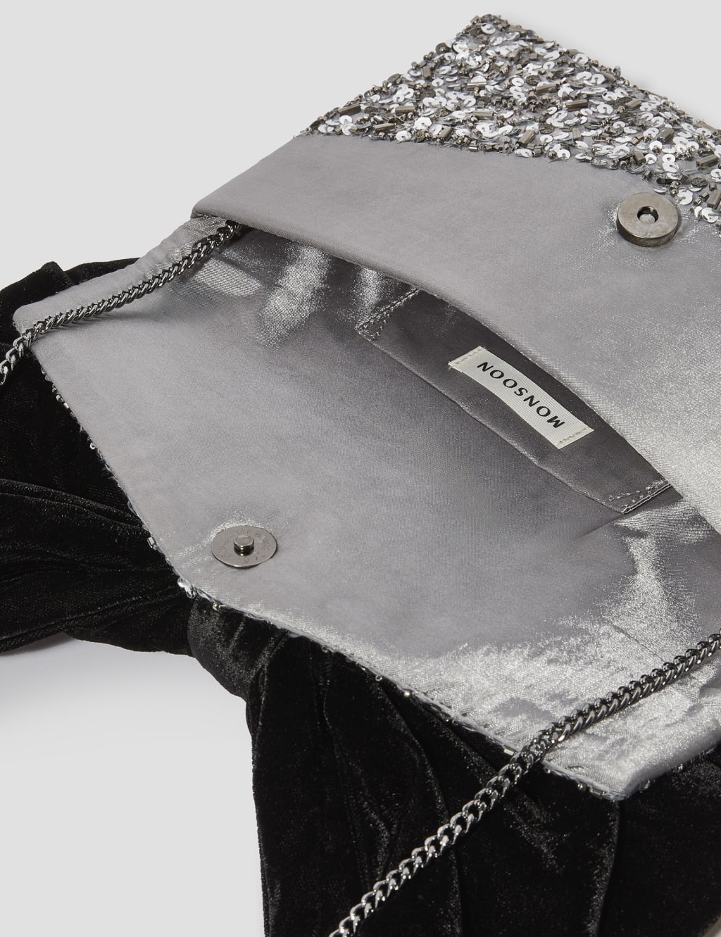 Sequin Bow Chain Strap Clutch Bag 4 of 4
