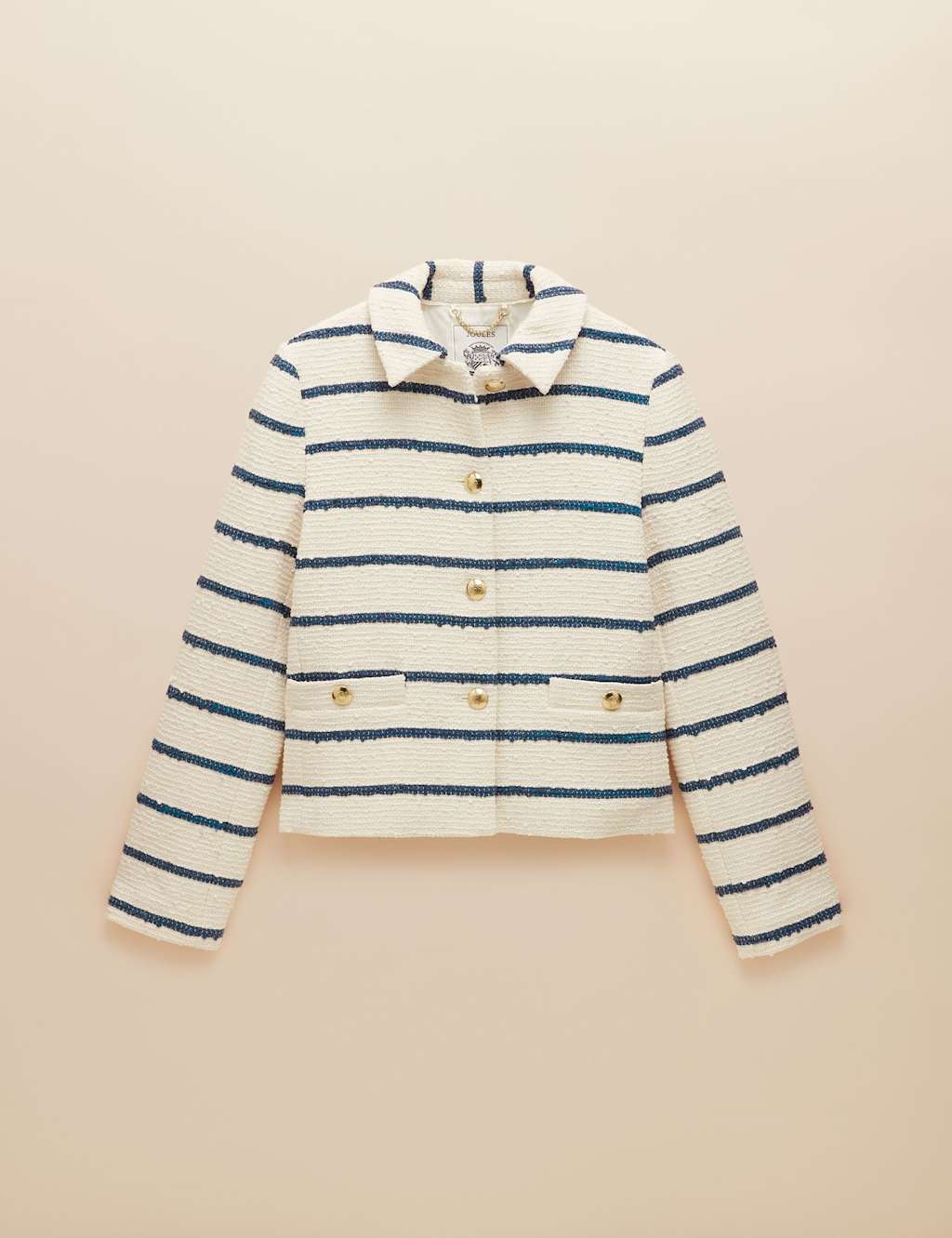 Cotton Rich Striped Collared Jacket 2 of 6