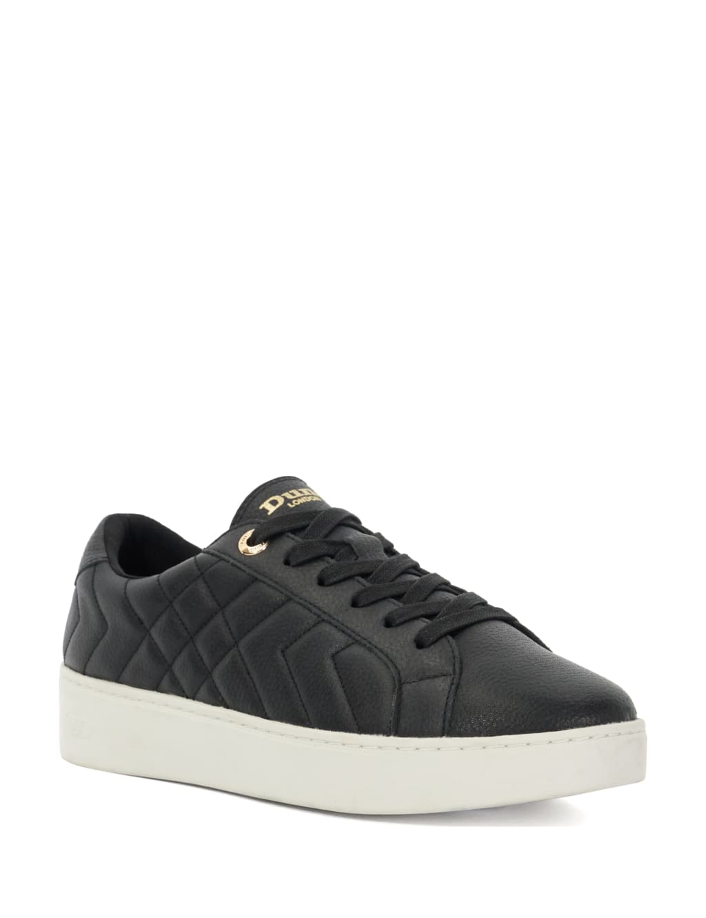 Leather Quilted Lace Up Trainers Dune London M S