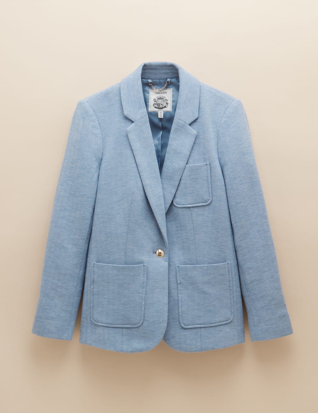 Cotton Rich Herringbone Single Breasted Blazer 2 of 10