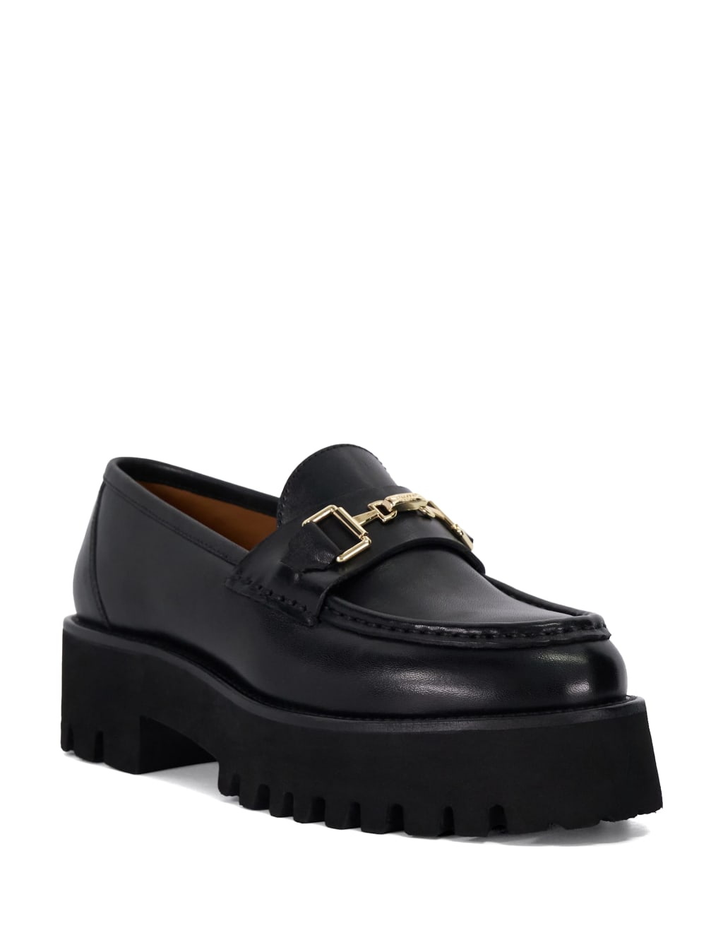 Leather Chunky Block Heel Loafers 4 of 5