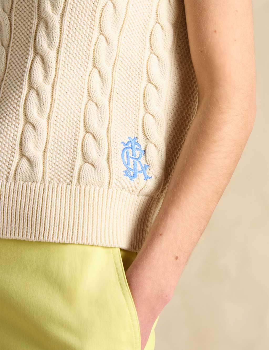 Pure Cotton Cable Knit V-Neck Knitted Vest 7 of 7