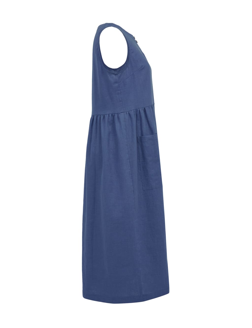 Pure Linen Midi Smock Dress 4 of 7