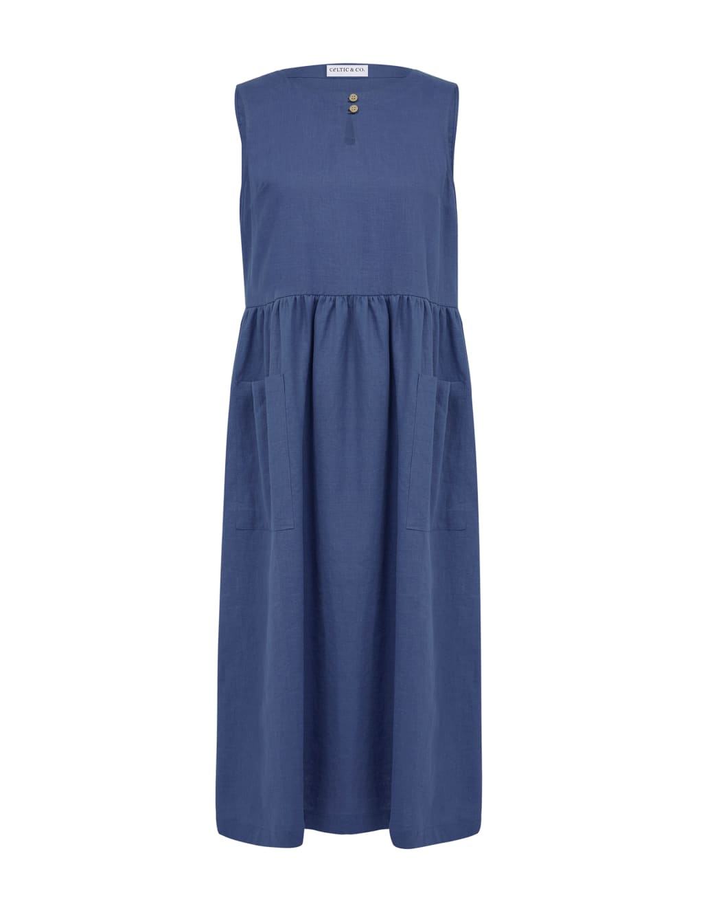 Pure Linen Midi Smock Dress 2 of 7