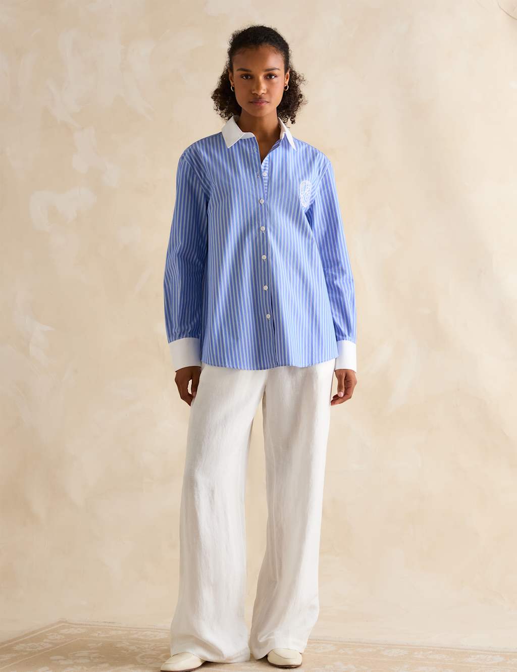 Pure Cotton Striped Collared Relaxed Shirt 3 of 7
