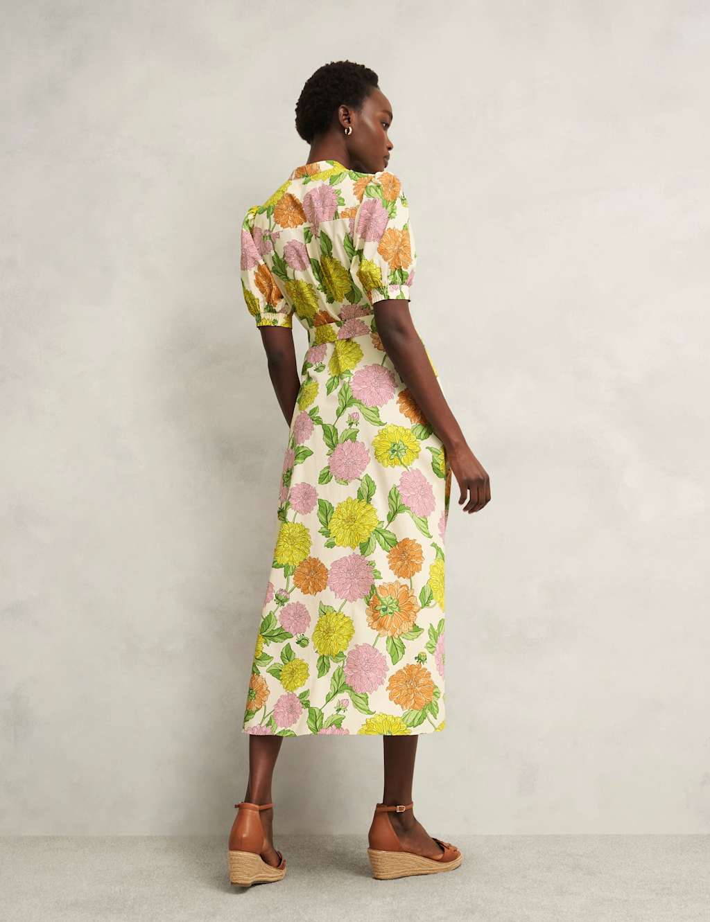 Pure Cotton Floral Notch Neck Skater Dress 3 of 7