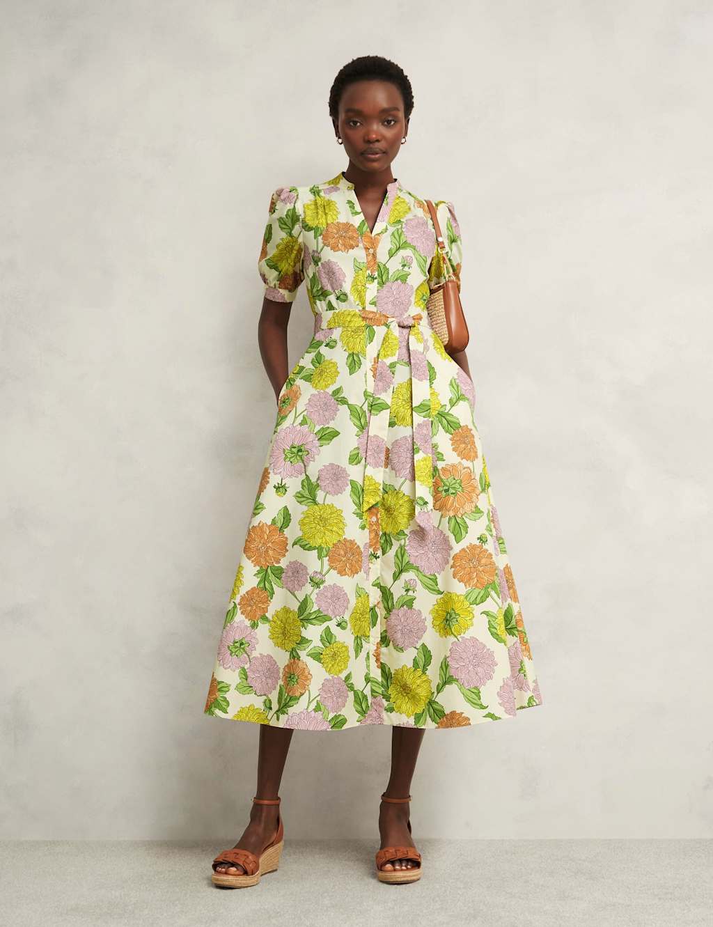 Pure Cotton Floral Notch Neck Skater Dress 5 of 7
