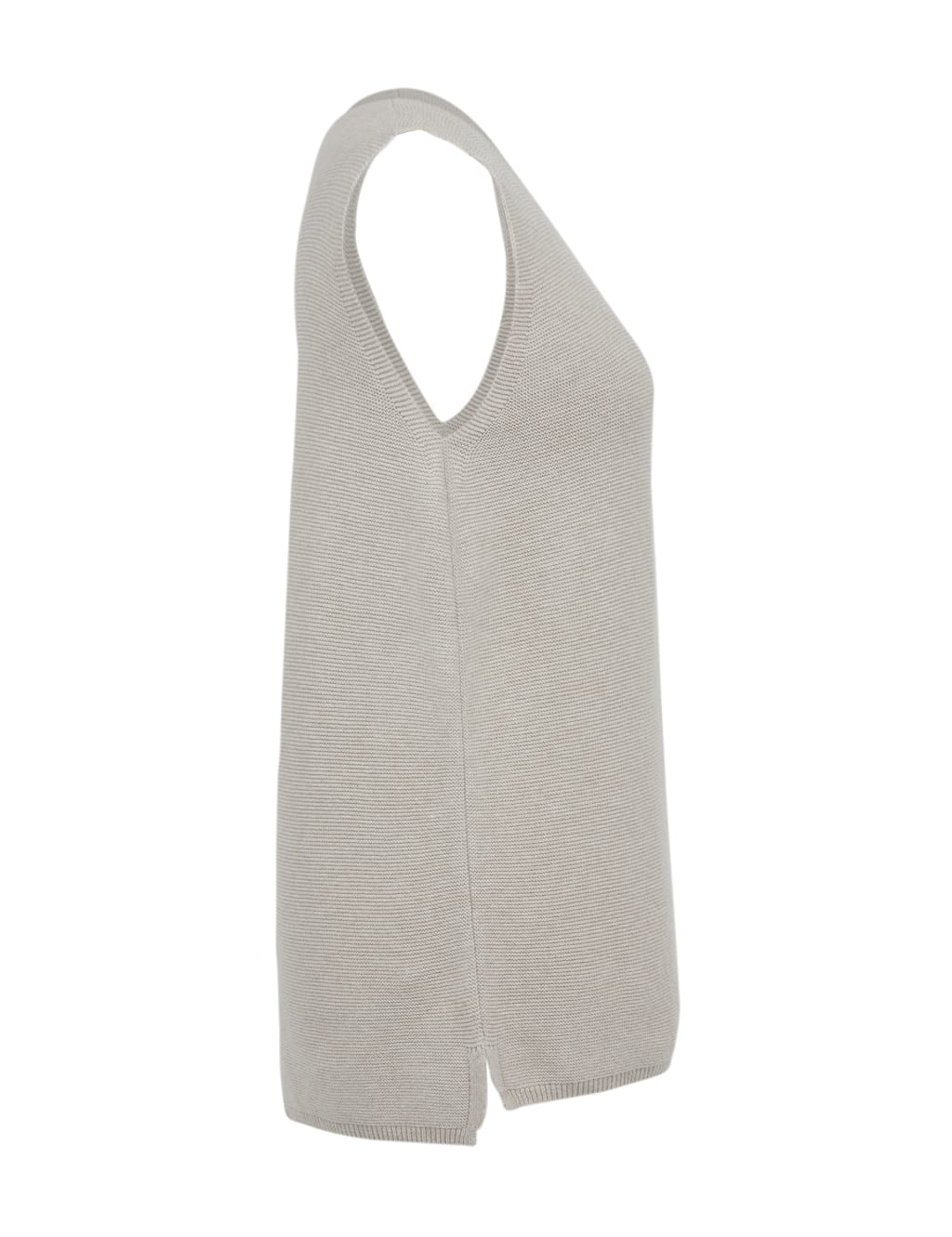 Pure Cotton V-Neck Longline Knitted Vest 3 of 3