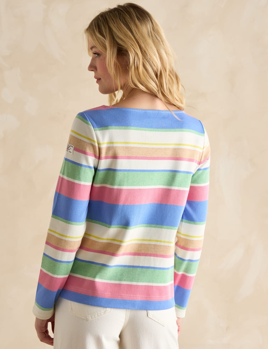Pure Cotton Jersey Striped Slash Neck Top 4 of 6