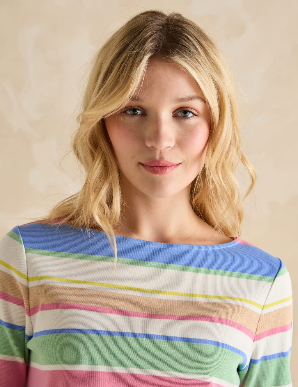 Pure Cotton Jersey Striped Slash Neck Top 5 of 6