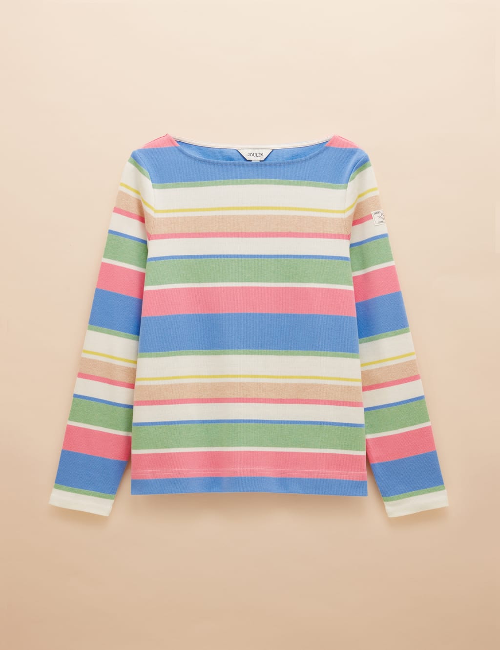 Pure Cotton Jersey Striped Slash Neck Top 2 of 6