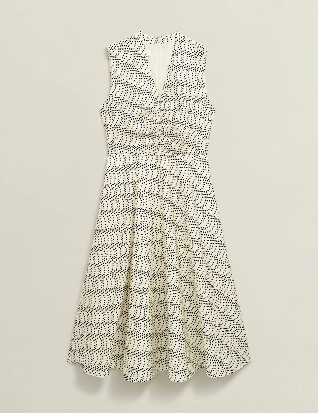 Cotton Rich Polka Dot V-Neck Waisted Dress 2 of 9